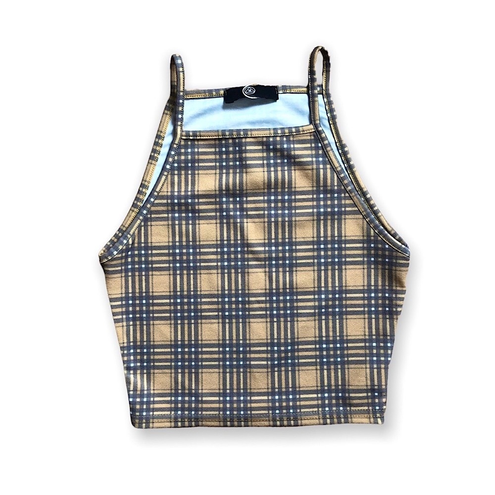 MISSGUIDED Plaid Crop Top